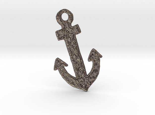 Celtic Anchor Pendant 1 by Gabrielle in Polished Bronzed Silver Steel