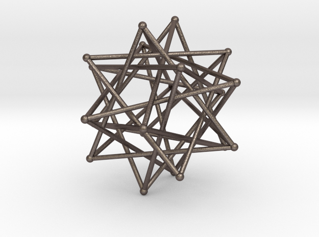 Five Tetrahedra in Polished Bronzed Silver Steel