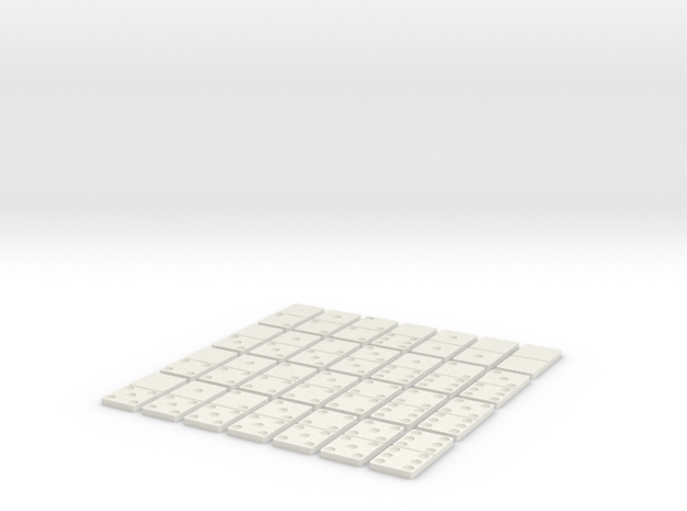 Dominoes double six in White Natural Versatile Plastic