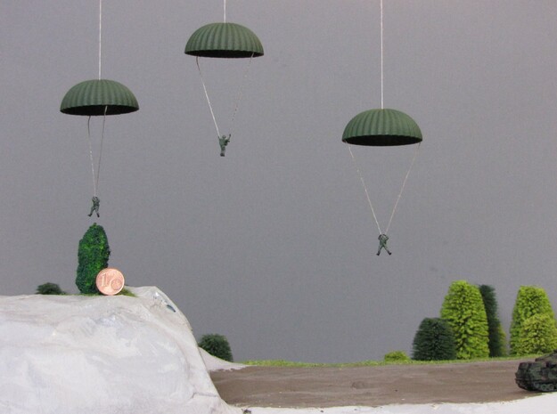  1/160 N scale army parachute para Fallschirm in White Processed Versatile Plastic