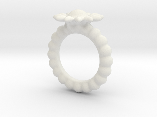 Flower-Ring-by-JamesMason in White Natural Versatile Plastic