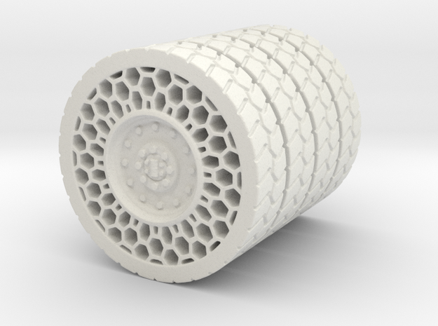 Airless Tire1 46mm in White Natural Versatile Plastic