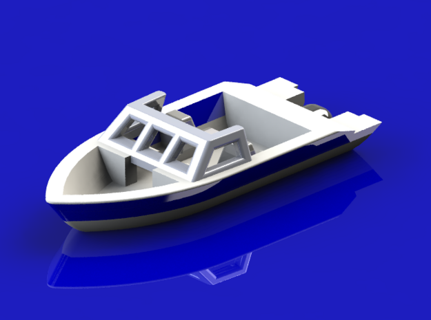 Z Scale Pleasure Boat in White Processed Versatile Plastic