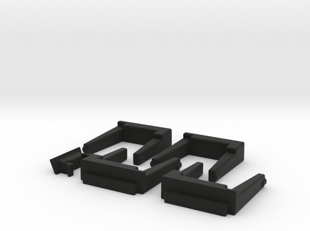 HP 41 port covers 4 Module 1 Side in Black Natural Versatile Plastic