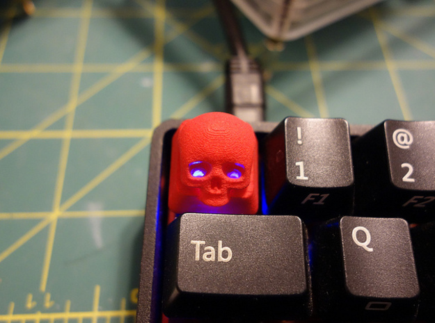 Cherry MX Skull Keycap in Red Processed Versatile Plastic