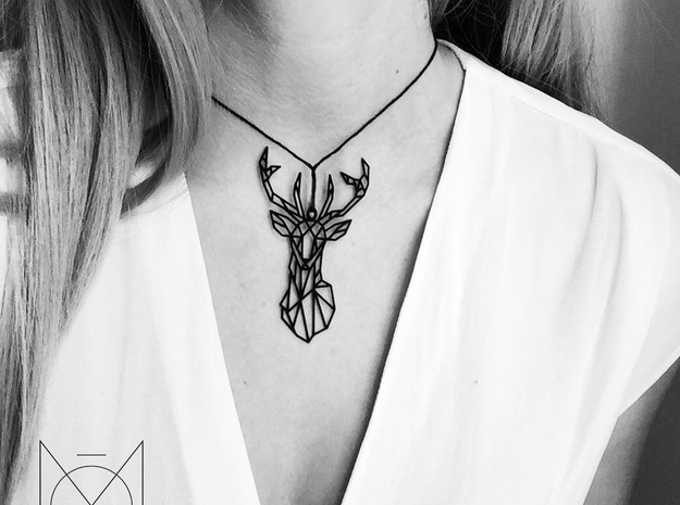 Pendant Deer in Black Natural Versatile Plastic