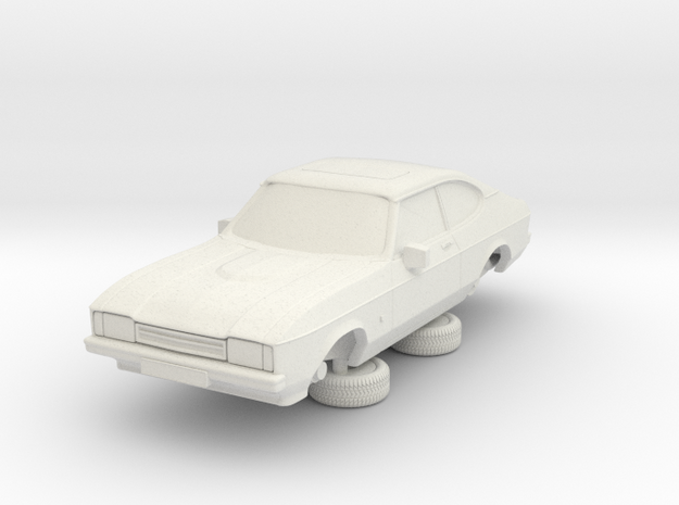1-64 Ford Capri Mk2 3L in White Natural Versatile Plastic