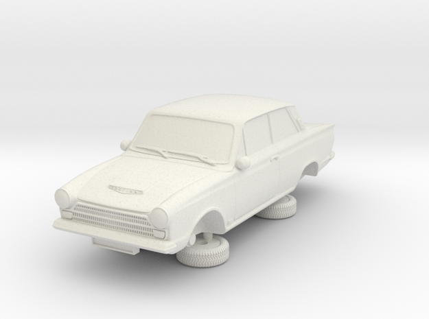 1-64 Ford Cortina Mk1 2 Door in White Natural Versatile Plastic