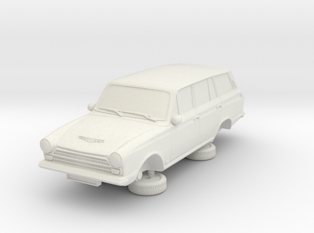 1-64 Ford Cortina Mk1 4 Estate in White Natural Versatile Plastic