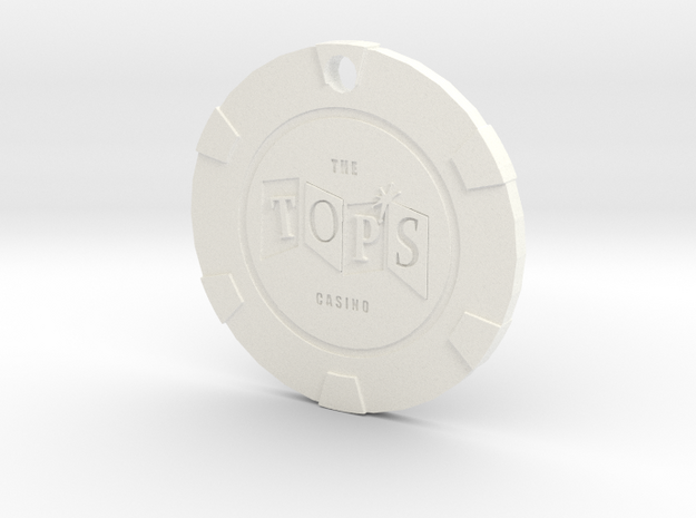 The Tops Chip Pendant in White Processed Versatile Plastic