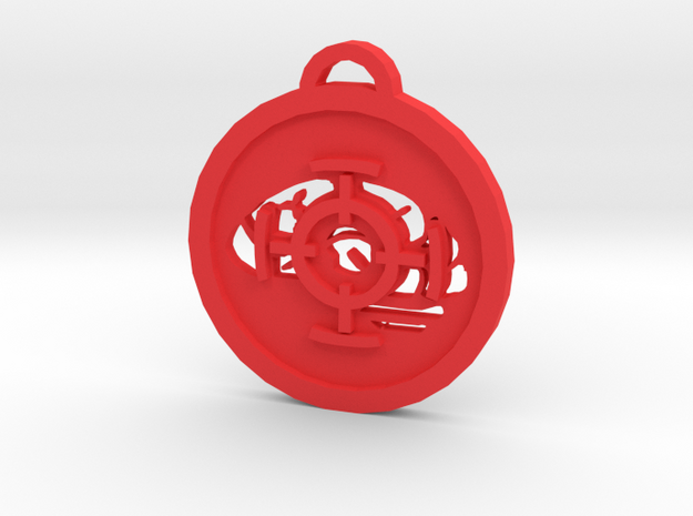 Psychonauts Marksmanship Badge Keychain in Red Processed Versatile Plastic