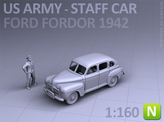 American Staff Car 1942 (N scale) in Tan Fine Detail Plastic