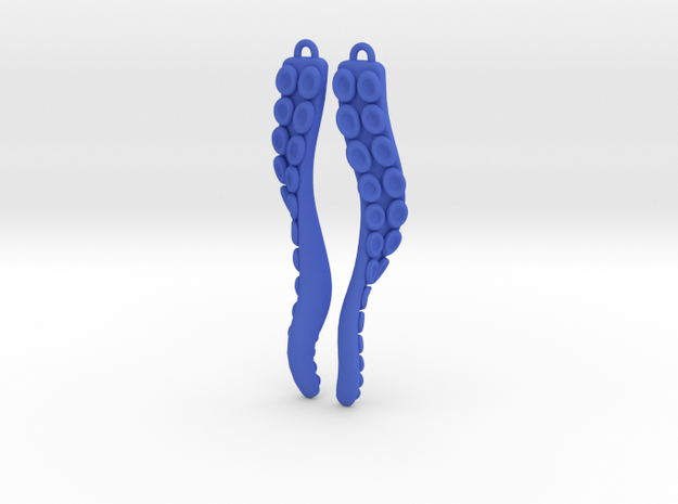 Tasty Wiggler Earrings with a Twist in Blue Processed Versatile Plastic