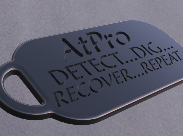 Atpro DOGTAG Detect, Dig, Recover, Repeat in White Natural Versatile Plastic