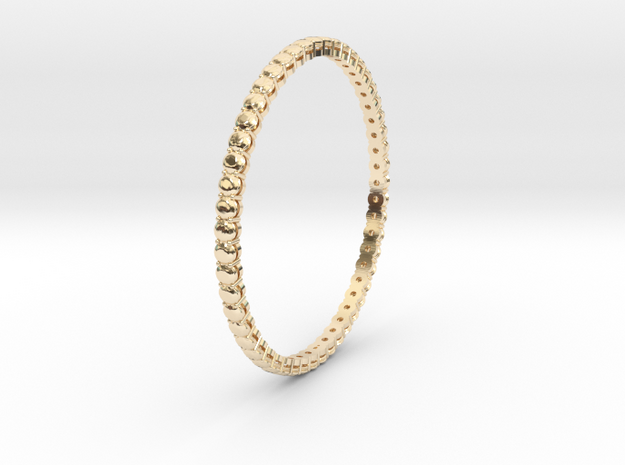Bangle simple "diamonds" 4 in 14k Gold Plated Brass