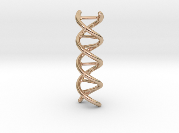 DNA Pendant in 14k Rose Gold Plated Brass