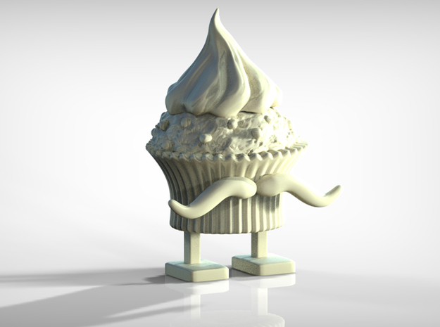 Cupcake Man! in White Natural Versatile Plastic
