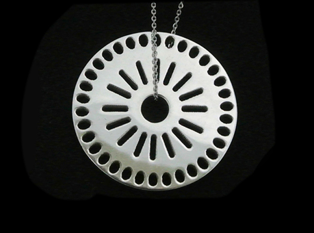 "Centered" Pendant in Polished Silver