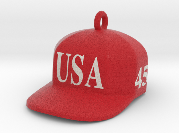 Trump Make America Great Again USA 45 Red Hat Orna in Full Color Sandstone