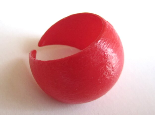 Sphere Ring v1 in Red Processed Versatile Plastic