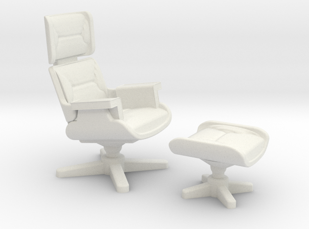 Eames Lounge Chair Inspired in White Natural Versatile Plastic