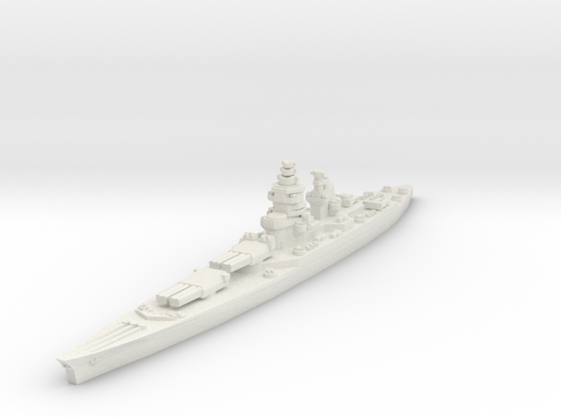 Richelieu battleship (1943 post-refit) 1/2400 in White Natural Versatile Plastic
