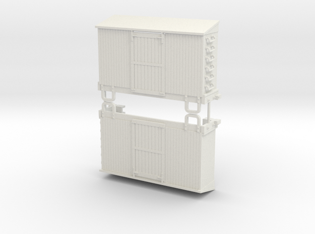 Sn3 13ft boxcar body (kit form)  in White Natural Versatile Plastic