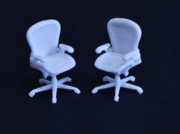 Office Chair 1:50 Scale in White Natural Versatile Plastic: 1:50