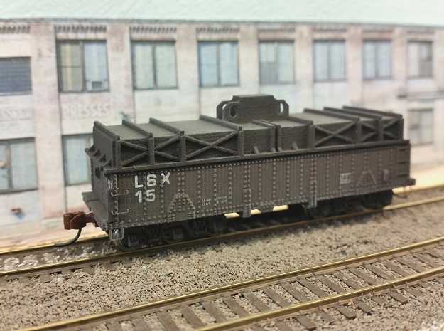 N scale 36' riveted BSX covered coil car in Tan Fine Detail Plastic