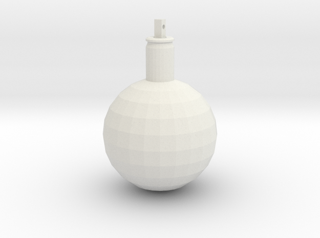Ball ornament with cartridge case in White Natural Versatile Plastic