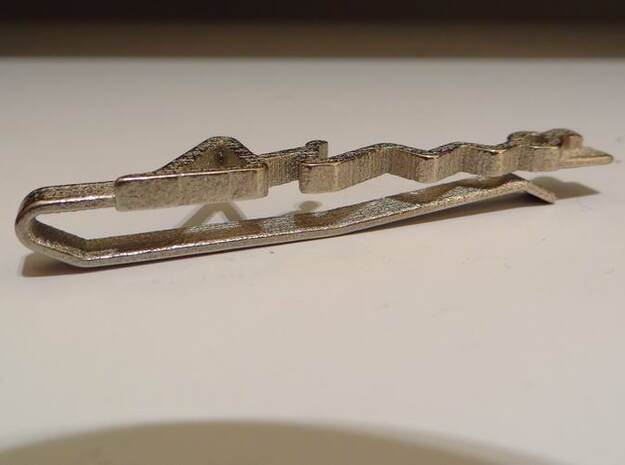 TIE CLIP DINO in Polished Bronzed Silver Steel