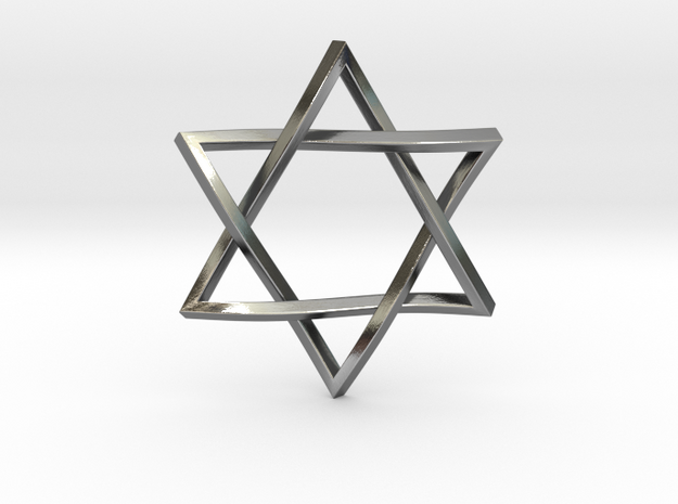 Penrose Star of David 1" in Polished Silver