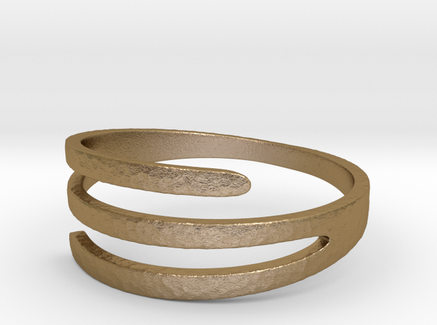 3 Band Ring in Polished Gold Steel