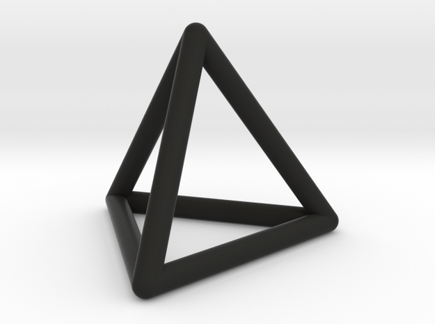0592 Tetrahedron E (a=10-100mm) #001 in Black Natural Versatile Plastic: Small