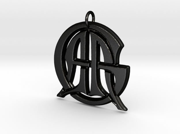 Monogram Initials AAG Cipher in Matte Black Steel