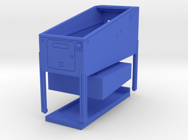 Mini Pinball Cabinet V2 - 1:10 Scale 3 parts in Blue Processed Versatile Plastic