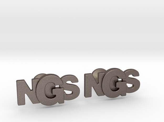 Monogram Cufflinks NSG in Polished Bronzed Silver Steel