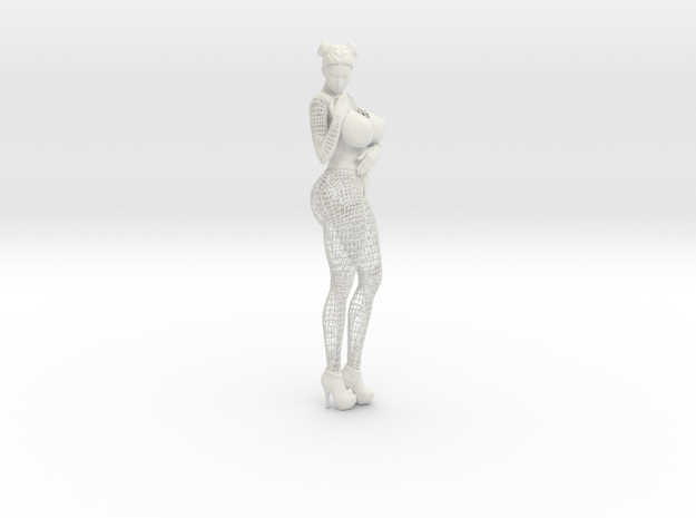 Sexy Wireframe Woman Hipoly 30cm in White Natural Versatile Plastic: Medium