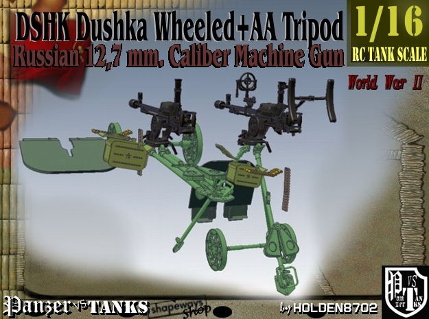 1-16 DSHK Dushka Wheeled + AA Tripod in Tan Fine Detail Plastic