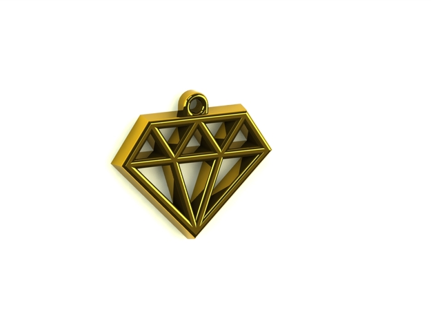 Necklace diamond in Polished Brass