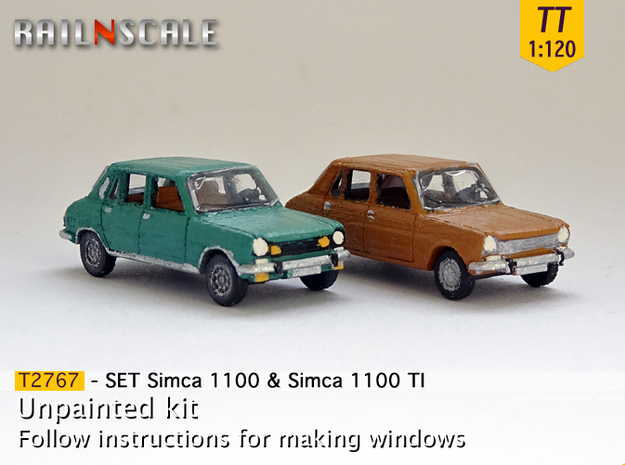 SET Simca 1100 & 1100 TI (TT 1:120) in Tan Fine Detail Plastic