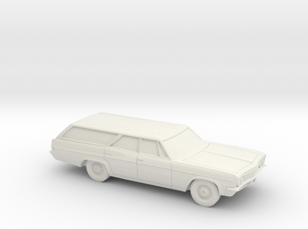 1/64 1966 Chevrolet Impala Station Wagon in White Natural Versatile Plastic