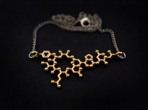 Oxytocin Molecule 3D printed Pendant Necklace 