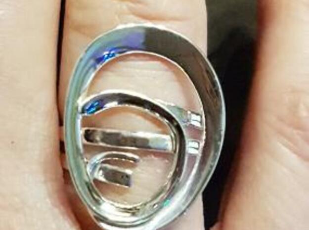 Anello Conchiglia Ring Shell in Polished Silver: 7.5 / 55.5