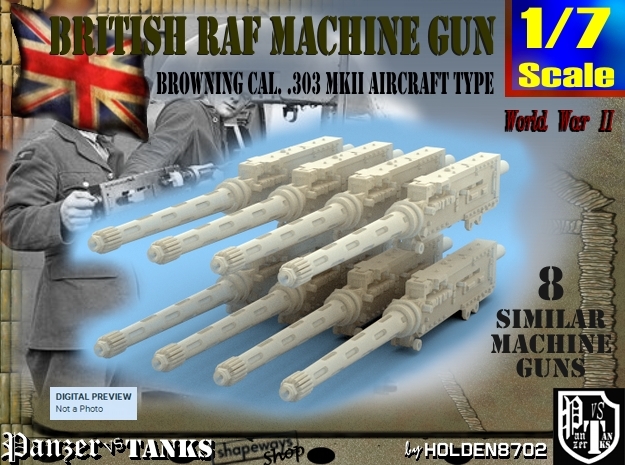 1/7 Browning 303 MkII RAF Set1 in Tan Fine Detail Plastic