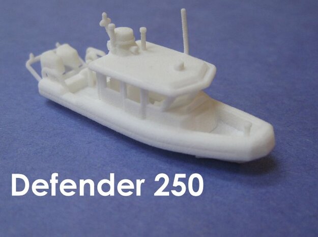 Defender 250 Rigid Inflatable Boat (1:148) in White Natural Versatile Plastic: 1:148