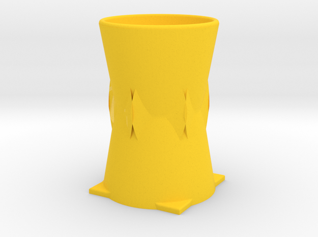 vase in Yellow Processed Versatile Plastic