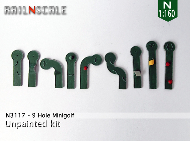 9 Hole Minigolf (N 1:160) in Tan Fine Detail Plastic