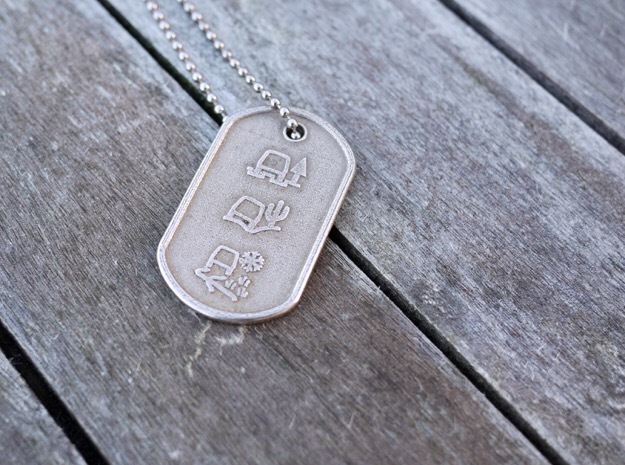 All-Terrain Tag in Polished Bronzed Silver Steel