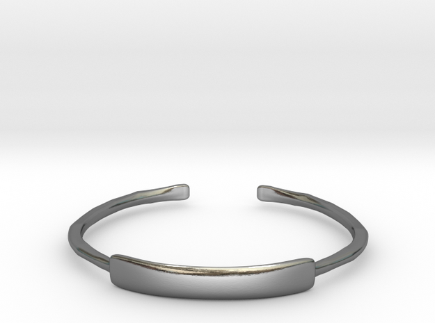 Hammered Cuff Bracelet in Polished Silver